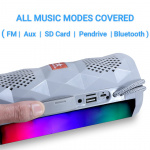 TG-167 Bluetooth luidspreker 5W met coole LED lichteffecten en dubbele bas, Grijs