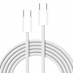 Gevlochten USB-C naar USB-C laad- en synchronisatiekabel, 1,5 m, 5 A, wit