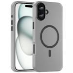 Semi-transparante hoes met MagSafe voor iPhone 16, zwart