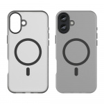 Semi-transparante hoes met MagSafe voor iPhone 16, zwart