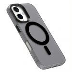 Semi-transparante hoes met MagSafe voor iPhone 16 Pro, zwart