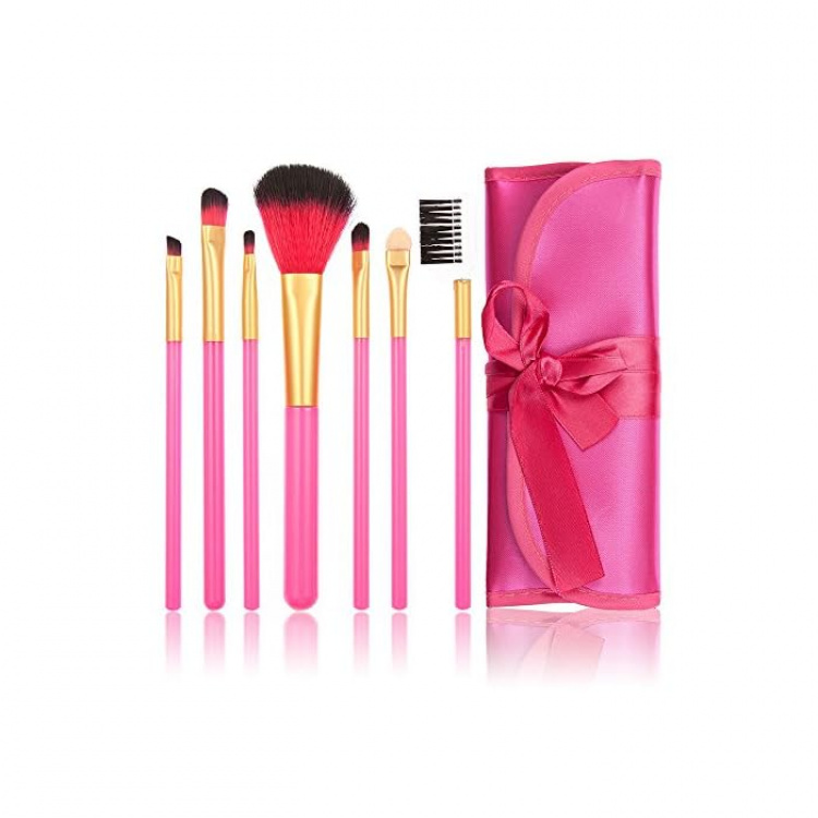 Professionele zachte make-upkwasten, 7 stuks, roze.