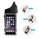 Universele sportarmband met vingergat, zwart