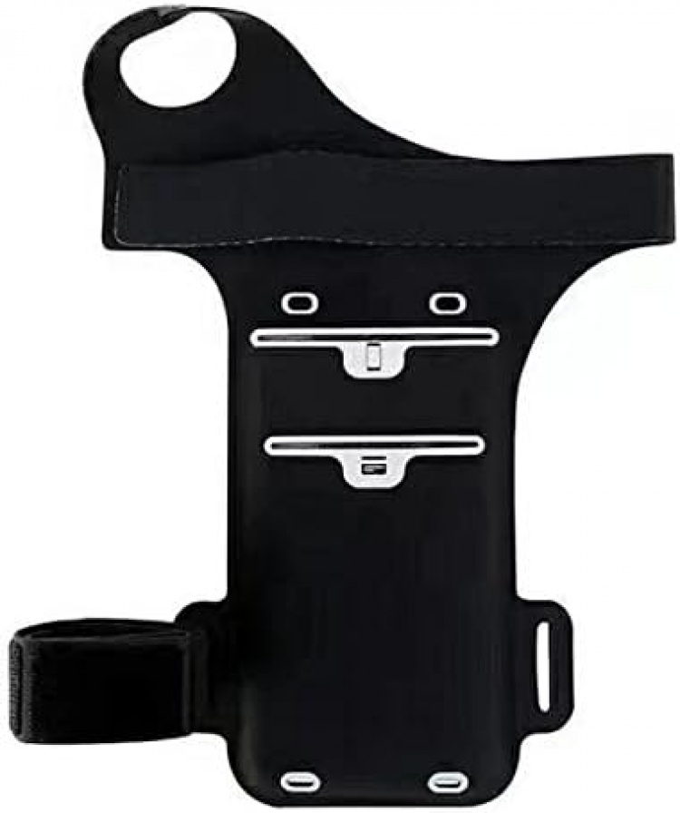 Universele sportarmband met vingergat, zwart