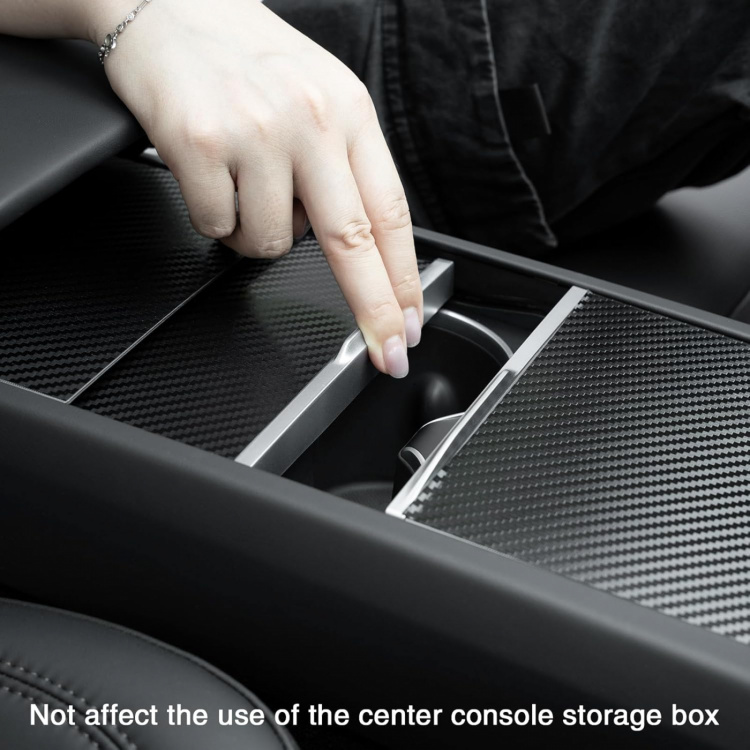 Middelconsolestickers voor Tesla Model 3 Hoogland, Koolstofvezel