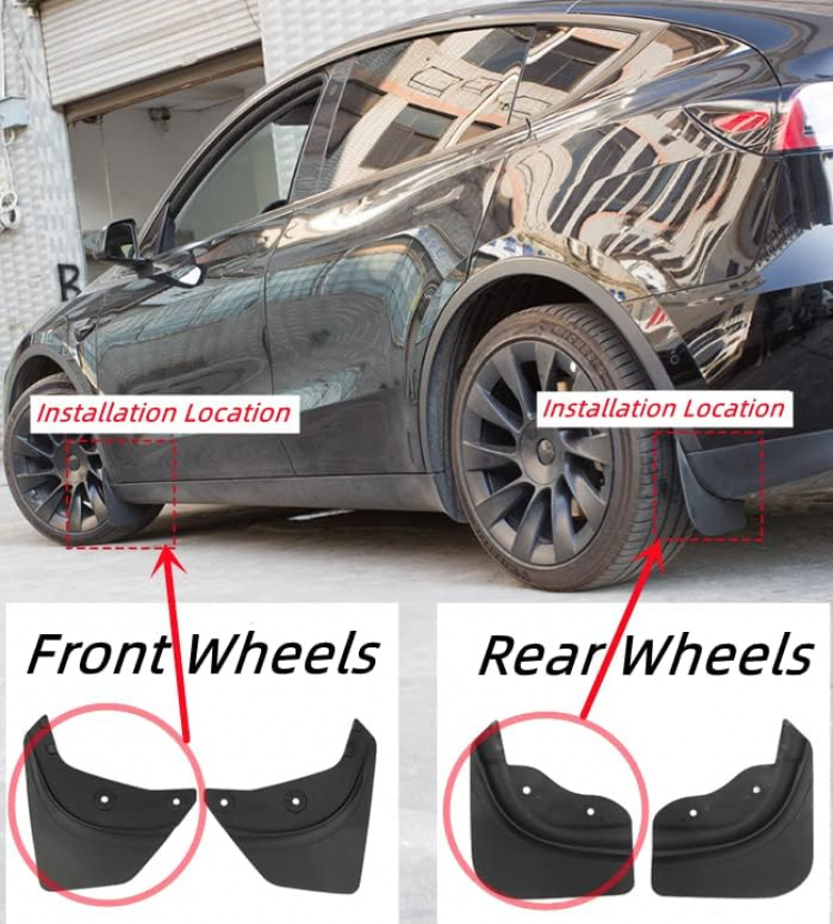 Voor- en achterspatborden voor Tesla Model Y