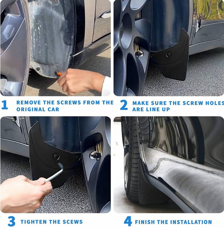 Voor- en achterspatborden voor Tesla Model Y