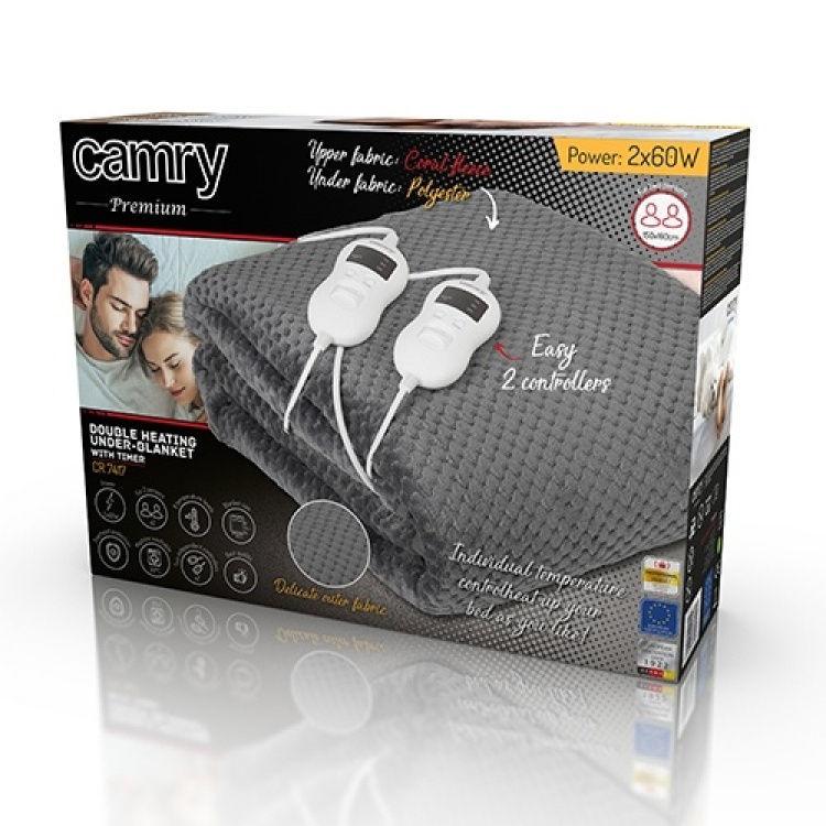 Camry Verwarmingsdeken 150x160 cm Grijs