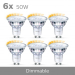 Philips 6-pak LED GU10 50W Dimbare WarmGlow Philips 6-pak LED GU10 50W Dimbare WarmGlow