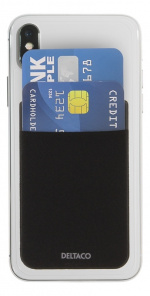 DELTACO Adhesive credit card holder, 3M adhesive, black DELTACO Adhesive credit card holder, 3M adhesive, black