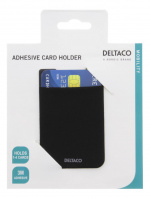 DELTACO Adhesive credit card holder, 3M adhesive, black DELTACO Adhesive credit card holder, 3M adhesive, black