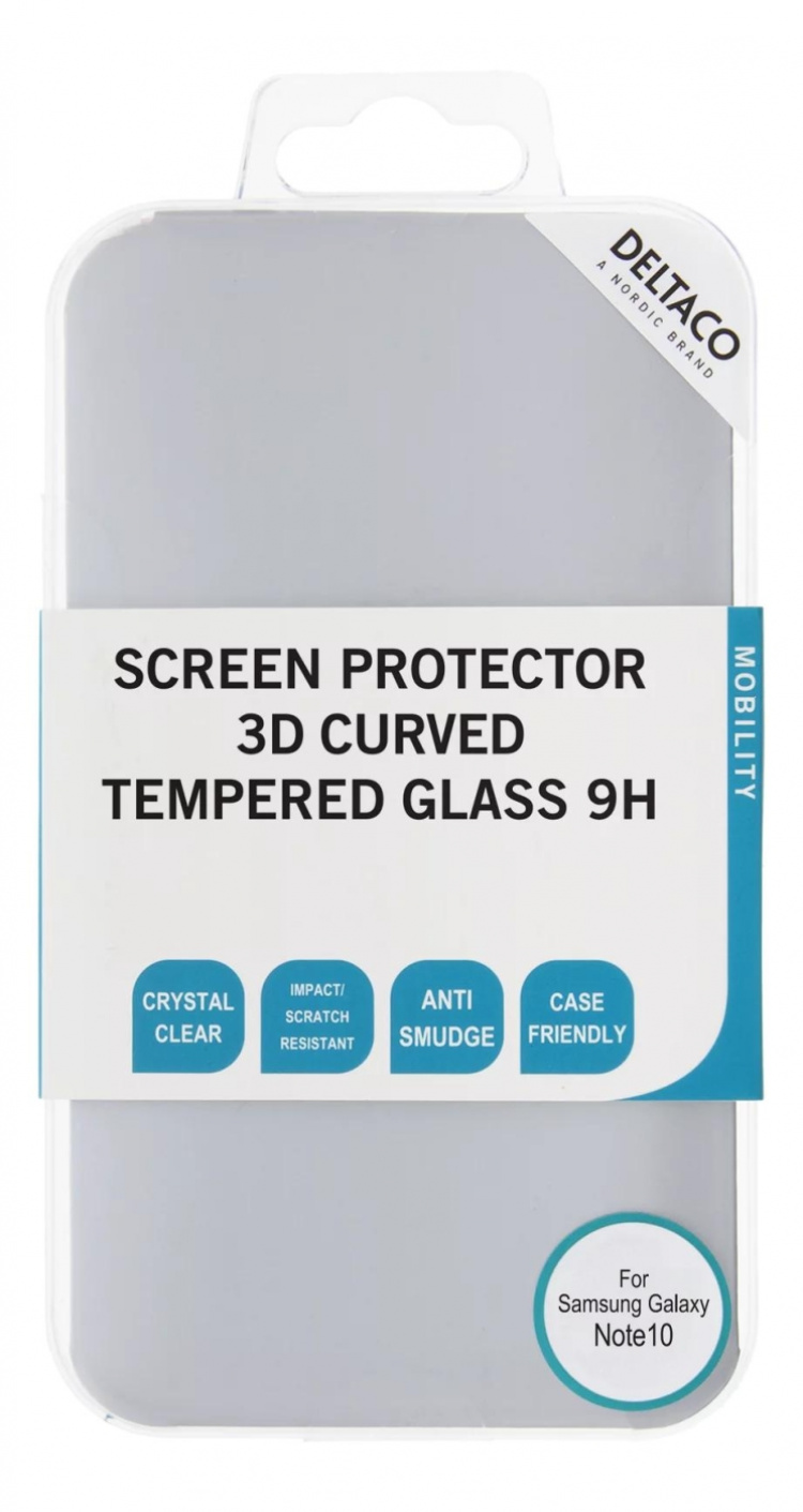 DELTACO screen protector for Galaxy Note10, 3D curved, fingerprint DELTACO screen protector for Galaxy Note10, 3D curved, fingerprint