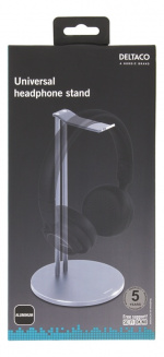 DELTACO Universal Headphone Stand, aluminum anti-slip, silver DELTACO Universal Headphone Stand, aluminum anti-slip, silver