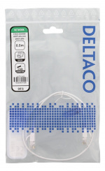 DELTACO Ultra Slim U/UTP Cat.6 patch cable, OD:2.6mm, 0.5m, white