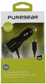 Pure Gear Autolader 3.4A Micro-USB, Zwart
