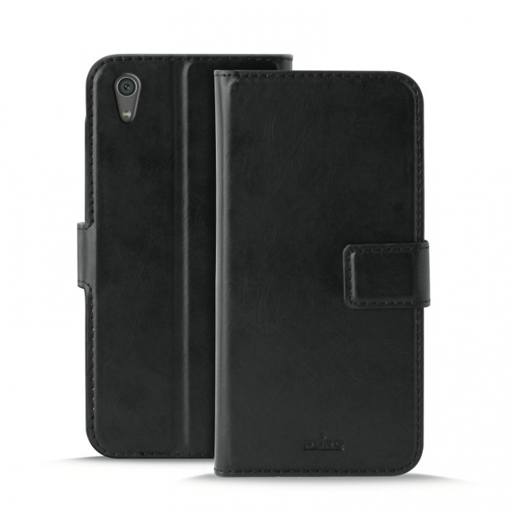 Puro Sony Xperia XA1, Portemonneehoesje Milano, Zwart Puro Sony Xperia XA1, Portemonneehoesje Milano, Zwart