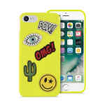 Puro Hoesje voor iPhone SE/8/7, Patch Mania, 5 stickers, Aanpasbaar, Geel Puro Hoesje voor iPhone SE/8/7, Patch Mania, 5 stickers, Aanpasbaar, Geel