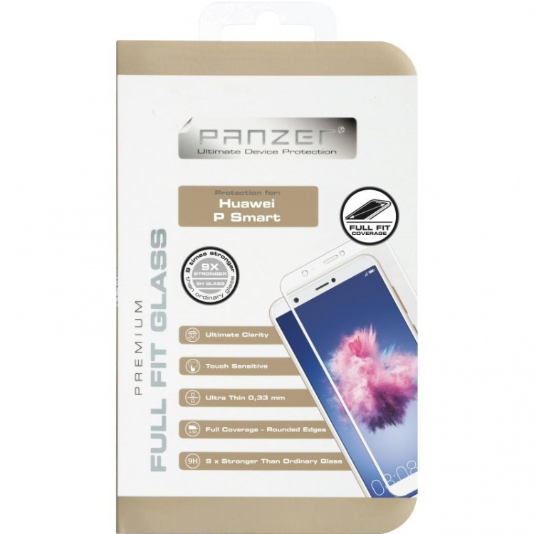 Panzer Huawei P Smart, volledig glas, wit Panzer Huawei P Smart, volledig glas, wit