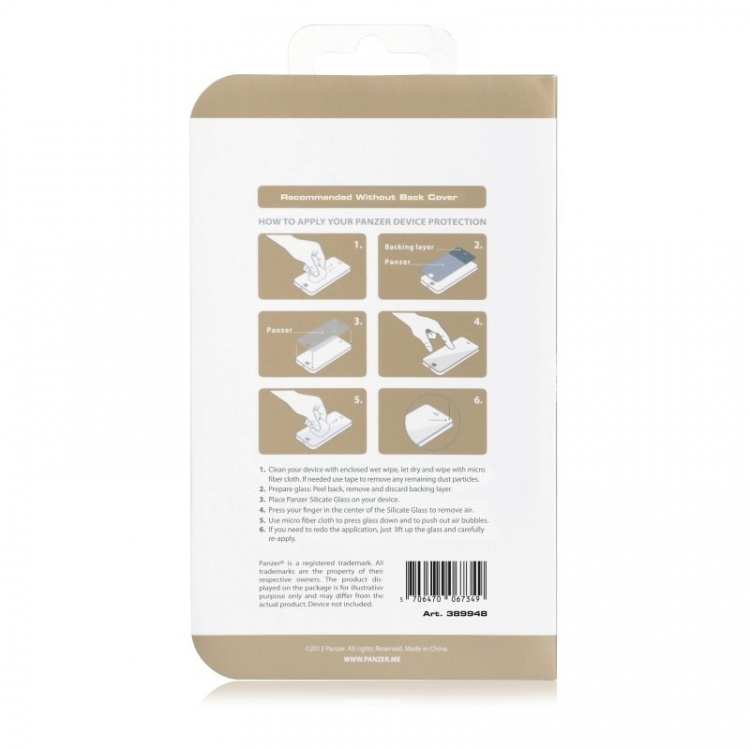 Panzer iPhone 6S/6 Plus, gebogen silicaatglas, wit Panzer iPhone 6S/6 Plus, gebogen silicaatglas, wit