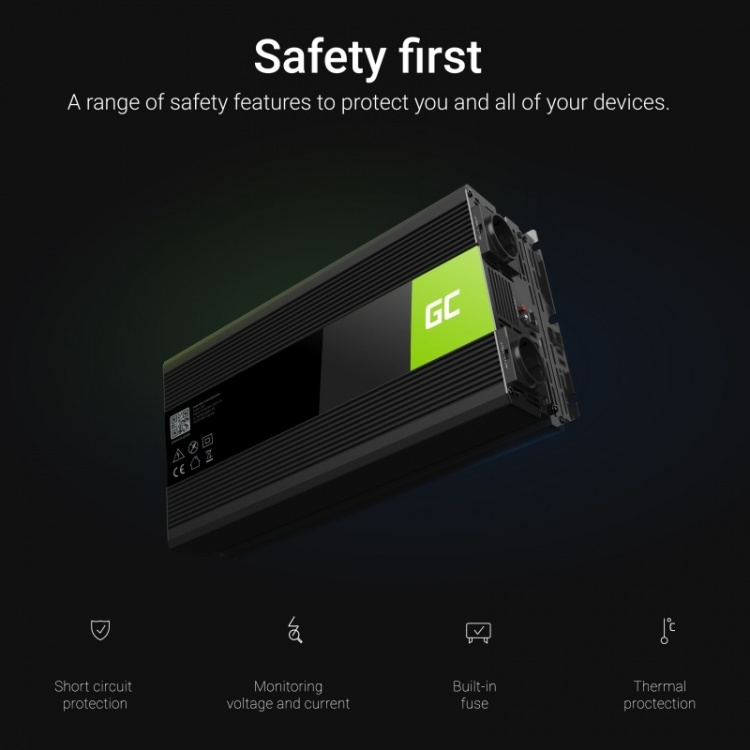 Green Cell Effektomvandlare för bil, 12V till 230V 2000W/4000W