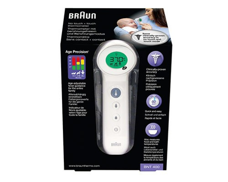 Braun BNT400 3-in-1 No Touch Thermometer, Wit Braun BNT400 3-in-1 No Touch Thermometer, Wit