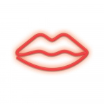 Forever Light Neon LED Lamp Lips Batterij + USB FLNEO8, Rood