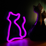 Forever Light Neon LED-licht Kat, batterij + USB FLNEO4, Roze Forever Light Neon LED-licht Kat, batterij + USB FLNEO4, Roze