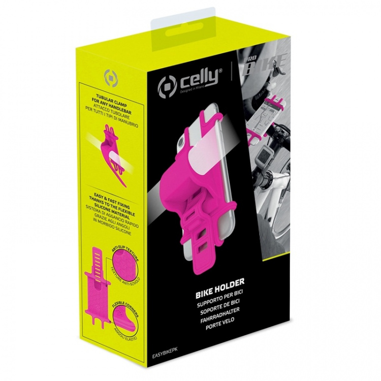 Celly Mobilhållare för cykel/e-scooter/barnvagn, Rosa Celly Mobilhållare för cykel/e-scooter/barnvagn, Rosa
