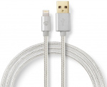 Nedis Lightning Kabel | USB 2.0 | Apple Lightning 8-Pins | USB-A Male | 480 Mbps | Verguld | 3.00 m | Rond | Gevlochten / Nylon | Aluminium | Cover Window Box