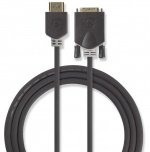 Nedis HDMI™ Kabel | HDMI™ Connector | DVI-D 24+1-Pins Male | 1080p | Verguld | 2.00 m | Recht | PVC | Antraciet | Window Box met Euro Lock Nedis HDMI™ Kabel | HDMI™ Connector | DVI-D 24+1-Pins Male | 1080p | Verguld | 2.00 m | Recht | PVC | Antraciet | Window Box met Euro Lock