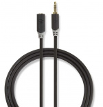 Nedis Stereo-Audiokabel | 3,5 mm Male | 3,5 mm Female | Verguld | 3.00 m | Rond | Antraciet | Doos