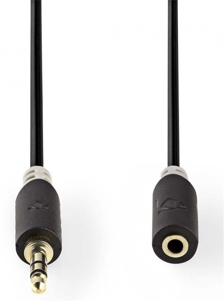Nedis Stereo-Audiokabel | 3,5 mm Male | 3,5 mm Female | Verguld | 3.00 m | Rond | Antraciet | Doos