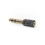 Nedis Stereo-Audioadapter | 6,35 mm Male | 3,5 mm Female | Verguld | Recht | ABS | Antraciet | 1 Stuks | Doos