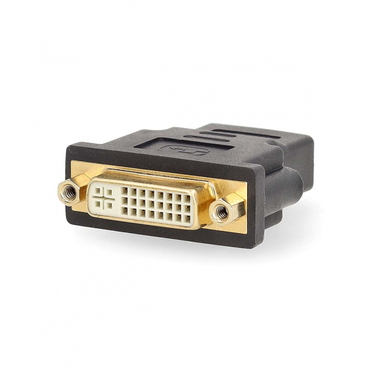 Nedis HDMI™-Adapter | HDMI™ Connector | DVI-D 24+1-Pins Female | Verguld | Recht | ABS | Antraciet | 1 Stuks | Doos Nedis HDMI™-Adapter | HDMI™ Connector | DVI-D 24+1-Pins Female | Verguld | Recht | ABS | Antraciet | 1 Stuks | Doos