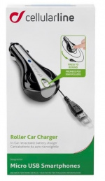cellularline Autolader 12V microUSB met flexibele kabel