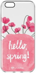 cellularline Bloom, TPU hoesje iPhone 6/6S, Transparant met bloemen cellularline Bloom, TPU hoesje iPhone 6/6S, Transparant met bloemen