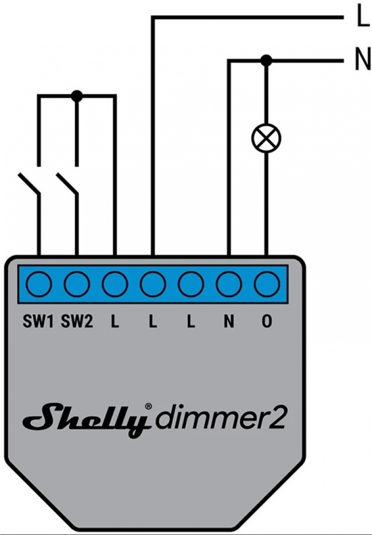 Shelly Dimmer 2 Kompakt infälld dimmer med WiFi och öppet API Shelly Dimmer 2 Kompakt infälld dimmer med WiFi och öppet API