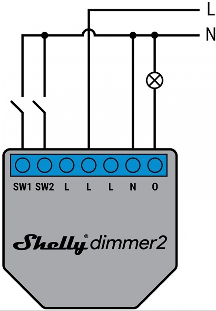 Shelly Dimmer 2 Kompakt infälld dimmer med WiFi och öppet API Shelly Dimmer 2 Kompakt infälld dimmer med WiFi och öppet API