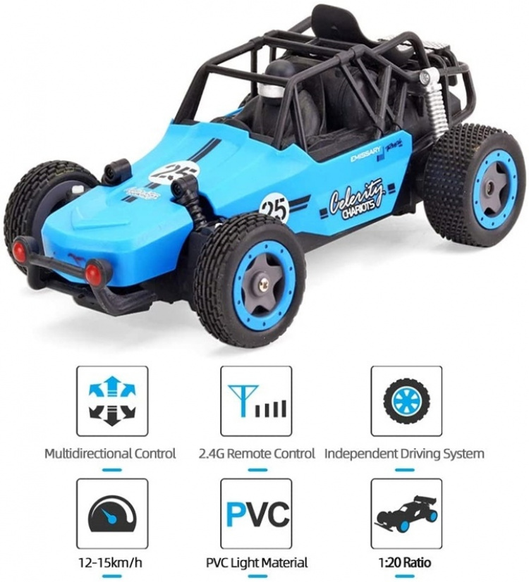 JJRC Q73 Schaal 1:20 - 2.4G radiografisch bestuurbare raceauto, blauw