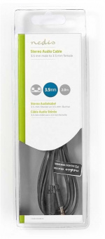 Nedis Stereo-Audiokabel | 3,5 mm Male | 3,5 mm Female | Vernikkeld | 2.00 m | Rond | Zwart | Doos Nedis Stereo-Audiokabel | 3,5 mm Male | 3,5 mm Female | Vernikkeld | 2.00 m | Rond | Zwart | Doos