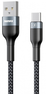 Remax Gevlochten USB-A naar USB-C kabel 2,4A, 1m
