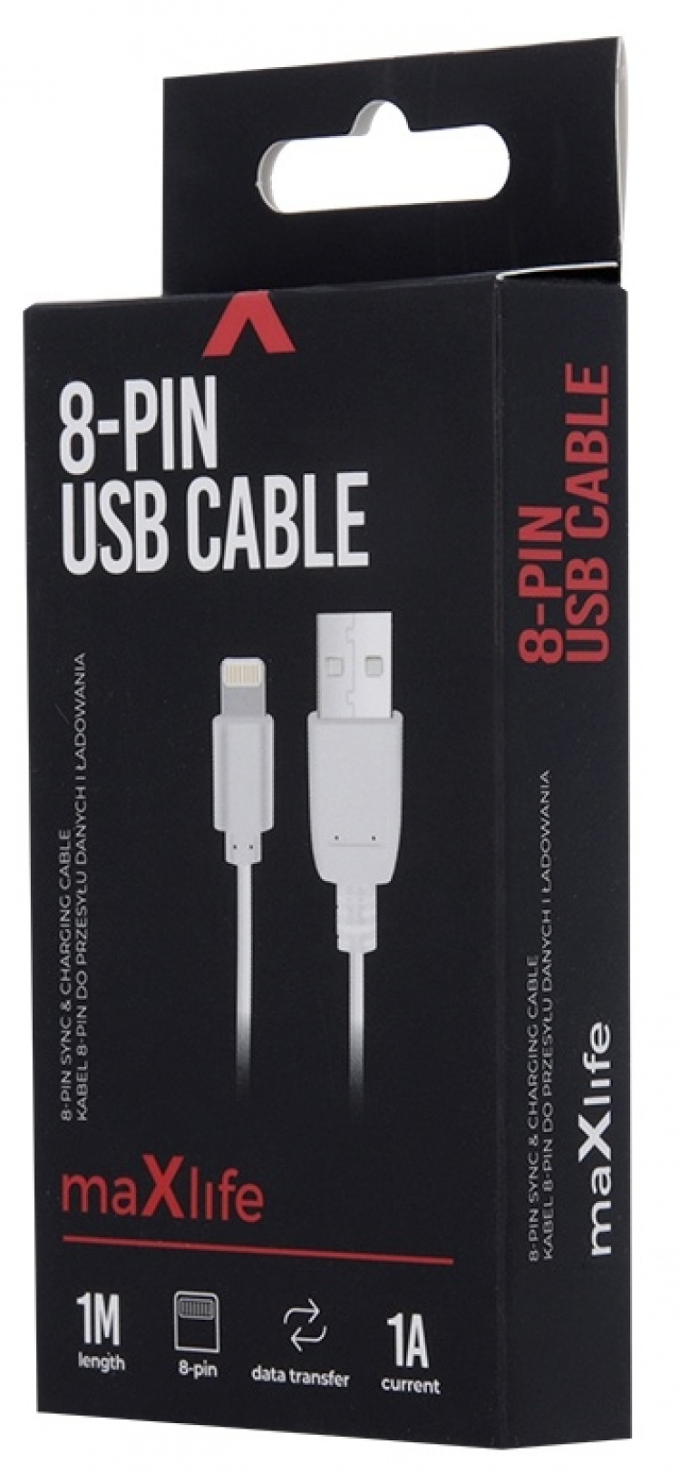 Maxlife Oplaadkabel Lightning (1A) 1m, Wit