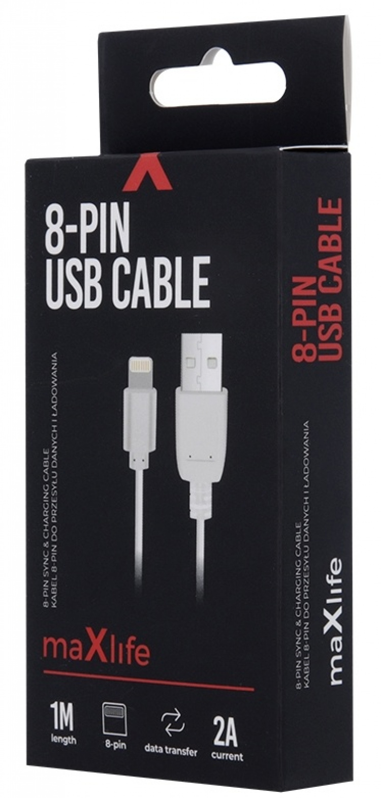 Maxlife Oplaadkabel Lightning voor snel opladen (2A), 1m