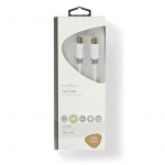 Nedis Coaxkabel | IEC (Coax) Male | IEC (Coax) Female | Verguld | 100 dB | 75 Ohm | Dubbel Afgeschermd | 5.00 m | Rond | PVC | Wit | Doos Nedis Coaxkabel | IEC (Coax) Male | IEC (Coax) Female | Verguld | 100 dB | 75 Ohm | Dubbel Afgeschermd | 5.00 m | Rond | PVC | Wit | Doos