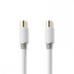 Nedis Coaxkabel | IEC (Coax) Male | IEC (Coax) Female | Verguld | 100 dB | 75 Ohm | Dubbel Afgeschermd | 2.00 m | Rond | PVC | Wit | Doos Nedis Coaxkabel | IEC (Coax) Male | IEC (Coax) Female | Verguld | 100 dB | 75 Ohm | Dubbel Afgeschermd | 2.00 m | Rond | PVC | Wit | Doos
