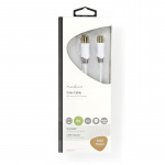Nedis Coaxkabel | IEC (Coax) Male | IEC (Coax) Female | Verguld | 100 dB | 75 Ohm | Dubbel Afgeschermd | 2.00 m | Rond | PVC | Wit | Doos Nedis Coaxkabel | IEC (Coax) Male | IEC (Coax) Female | Verguld | 100 dB | 75 Ohm | Dubbel Afgeschermd | 2.00 m | Rond | PVC | Wit | Doos