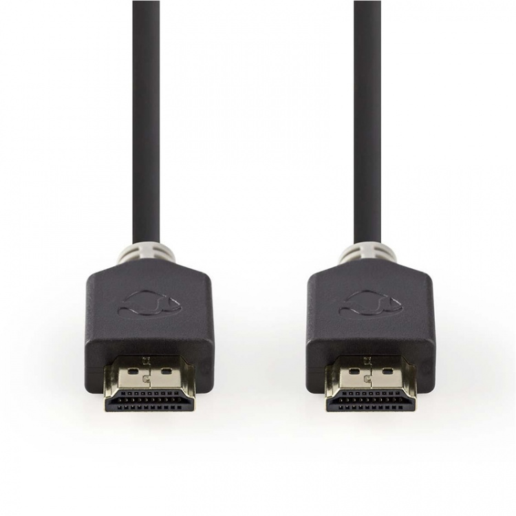 Nedis High Speed ​​HDMI™-Kabel met Ethernet | HDMI™ Connector | HDMI™ Connector | 4K@60Hz | ARC | 18 Gbps | 0.50 m | Rond | PVC | Antraciet | Doos
