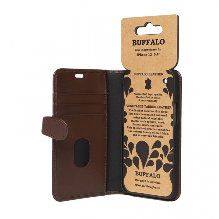 BUFFALO Wallet Leather Brown 3 Cardpockets iPhone 12 Mini BUFFALO Wallet Leather Brown 3 Cardpockets iPhone 12 Mini