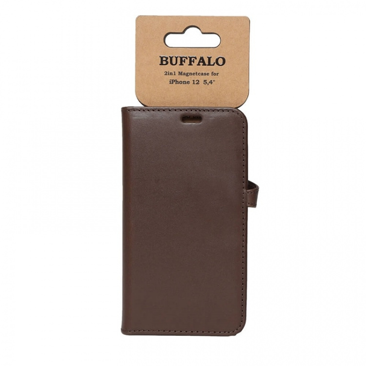 BUFFALO Wallet Leather Brown 3 Cardpockets iPhone 12 Mini BUFFALO Wallet Leather Brown 3 Cardpockets iPhone 12 Mini