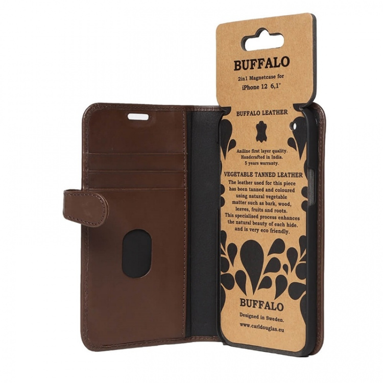 BUFFALO Wallet Leather Brown 3 Cardpockets iPhone 12 / 12 Pro